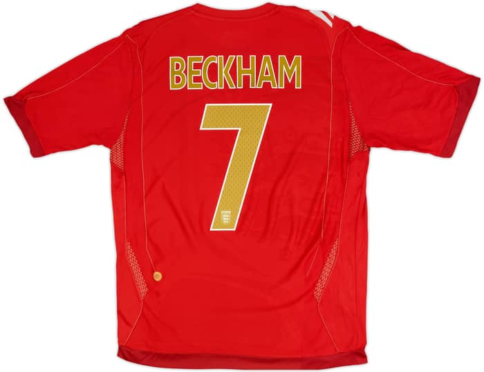 2006-08 England Away Shirt Beckham #7 - 6/10 - (L)