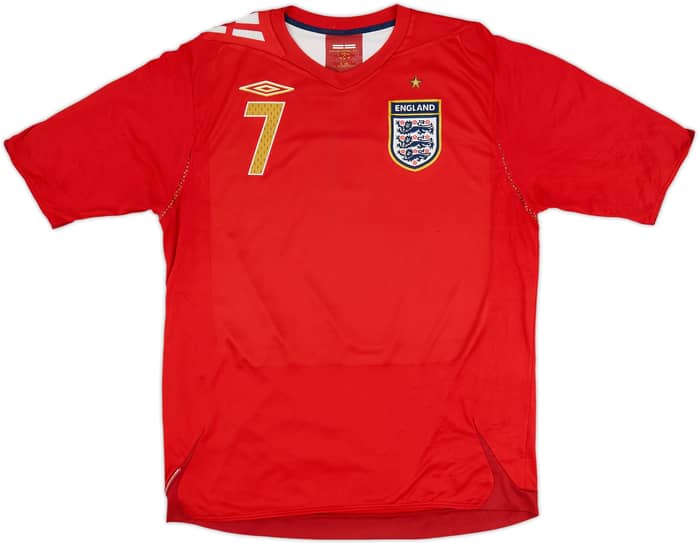 2006-08 England Away Shirt Beckham #7 - 6/10 - (L)