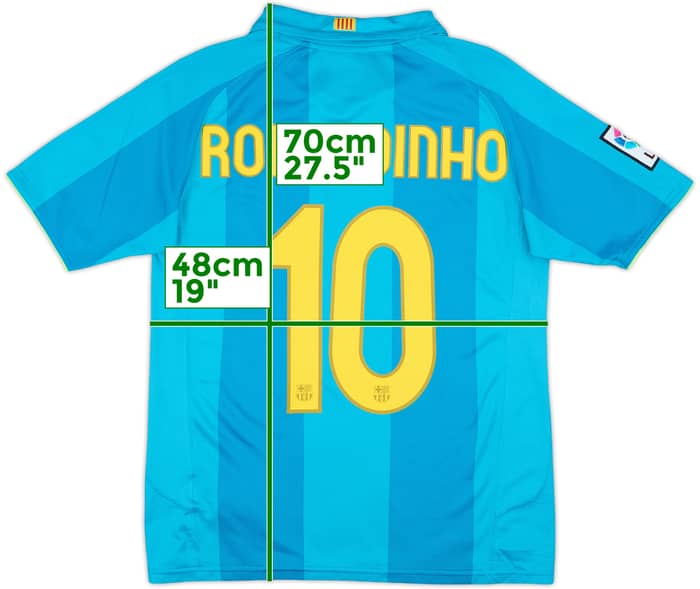 2007-09 Barcelona Away Shirt Ronaldinho #10 - 8/10 - (XL.Boys)
