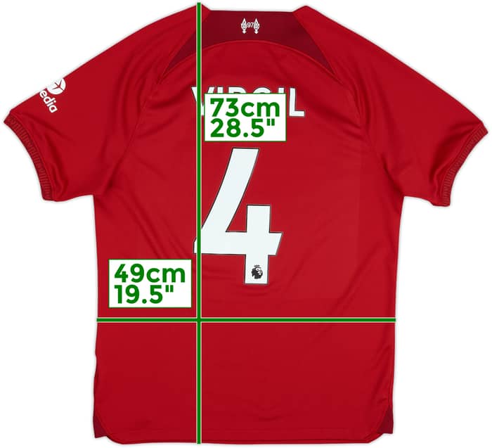 2022-23 Liverpool Home Shirt Virgil #4 - 9/10 - (M)
