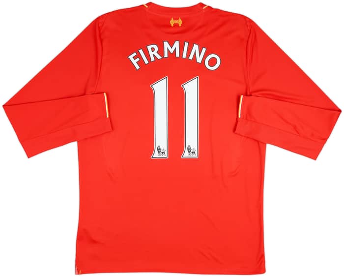 2015-16 Liverpool Home L/S Shirt Firmino #11 - 7/10 - (M)