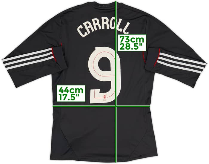 2011-12 Liverpool Away L/S Shirt Carroll #9 - 6/10 - (S)