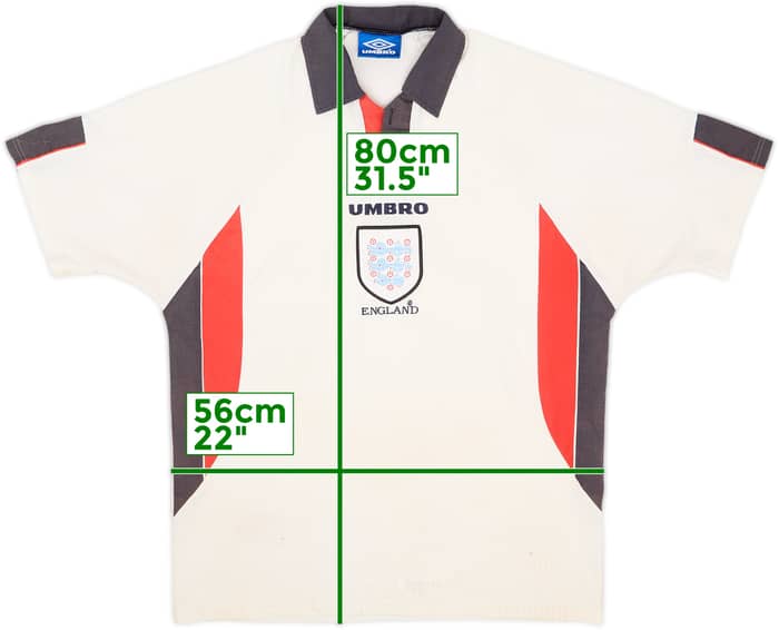 1997-99 England Home Shirt - 4/10 - (XL)