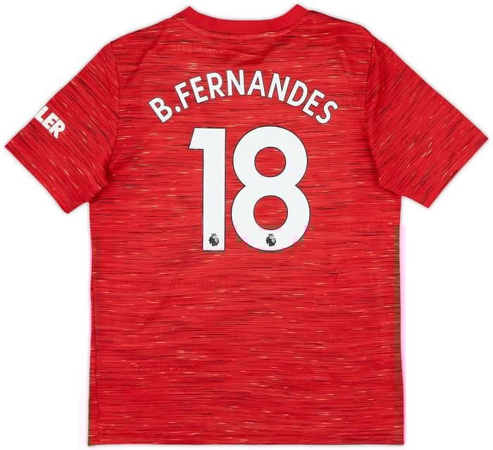 2020-21 Manchester United Home Shirt B.Fernandes #18 - 8/10 - (M.Boys)