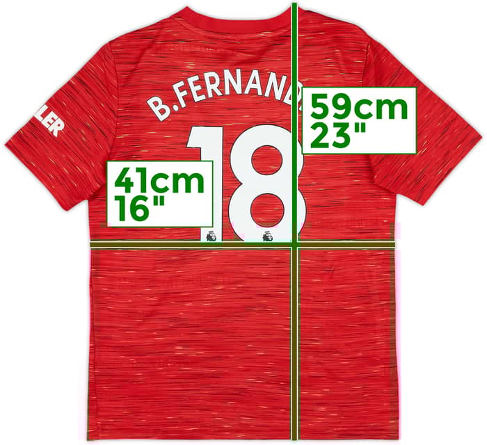 2020-21 Manchester United Home Shirt B.Fernandes #18 - 8/10 - (M.Boys)