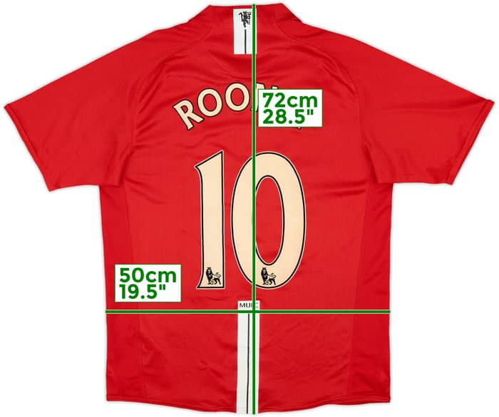 2007-09 Manchester United Home Shirt Rooney #10 - 7/10 - (M)