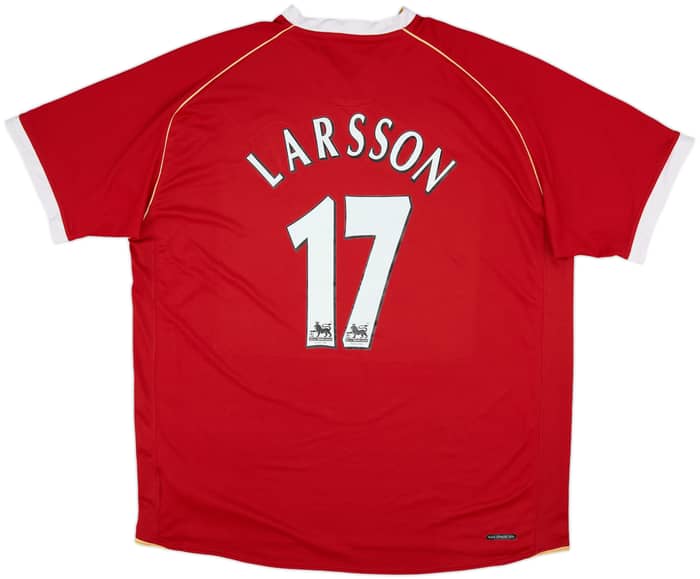 2006-07 Manchester United Home Shirt Larsson #17 - 8/10 - (XXL)