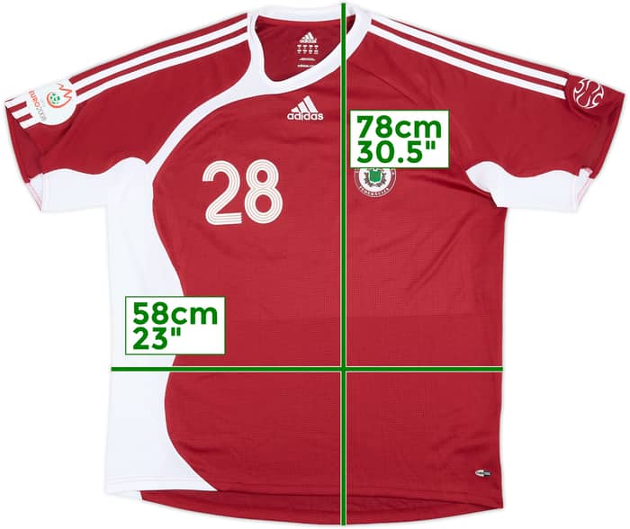 2007 Latvia Match Issue Home Shirt #28