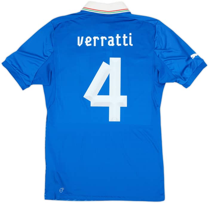 2012-13 Italy Player Issue Home Shirt Verratti #4 - 8/10 - (L)