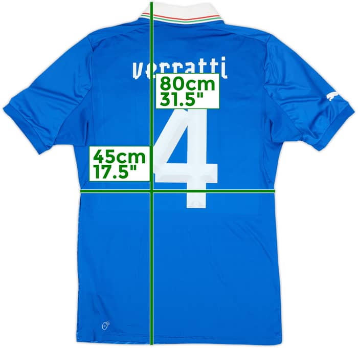 2012-13 Italy Player Issue Home Shirt Verratti #4 - 8/10 - (L)