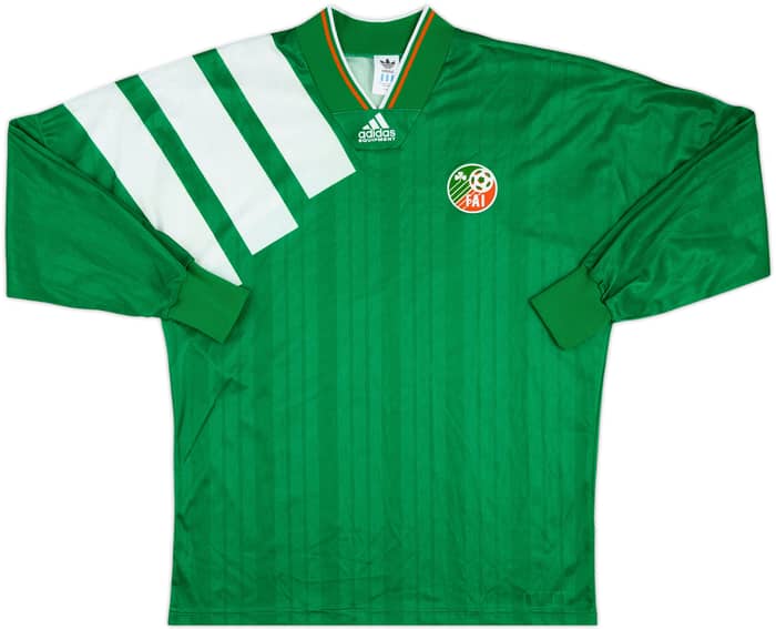 1992 Ireland Match Issue Home L/S Shirt #18