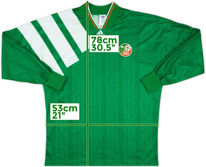 1992 Ireland Match Issue Home L/S Shirt #18