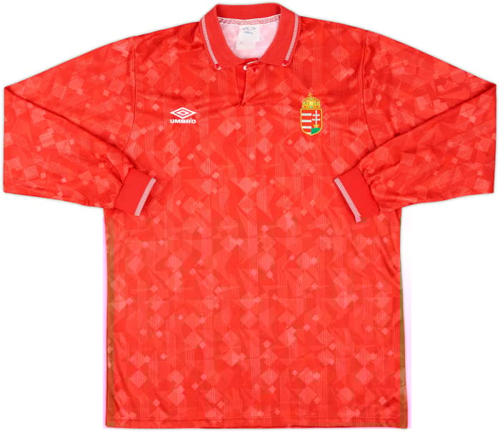 1990-93 Hungary Match Issue Home L/S Shirt #8