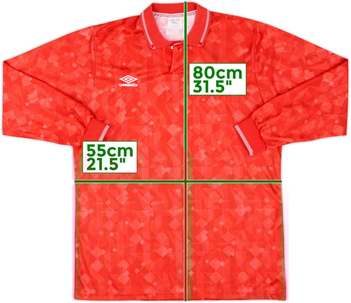 1990-93 Hungary Match Issue Home L/S Shirt #8