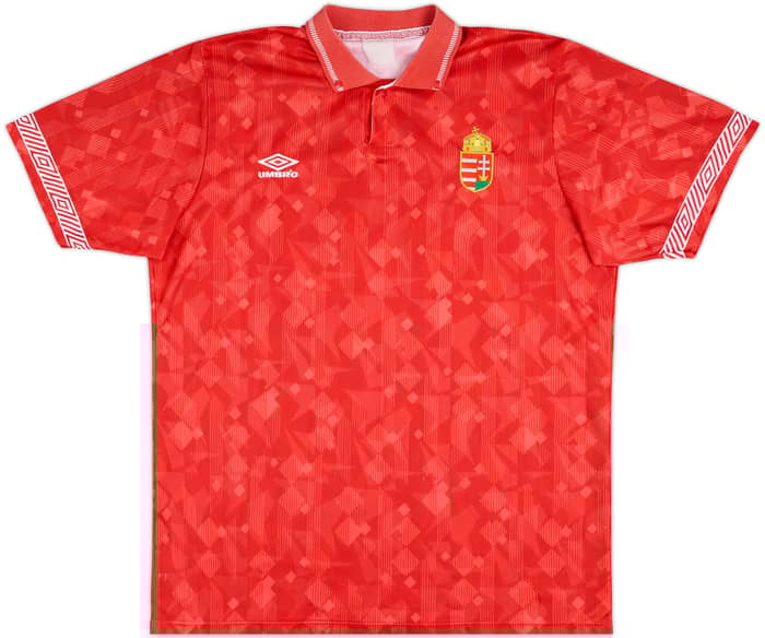 1990-93 Hungary Match Issue Home Shirt #12