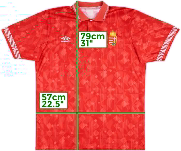1990-93 Hungary Match Issue Home Shirt #12