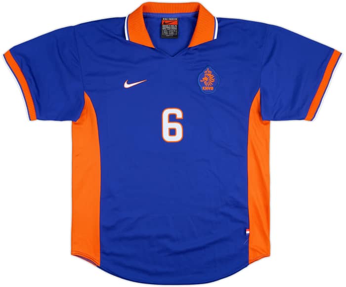 1998-98 Netherlands Match Issue Away Shirt #6 (Jonk)