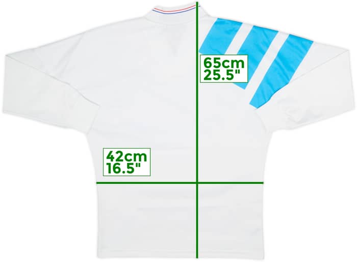 1991-92 Olympique Marseille Home L/S Shirt - 8/10 - (L)