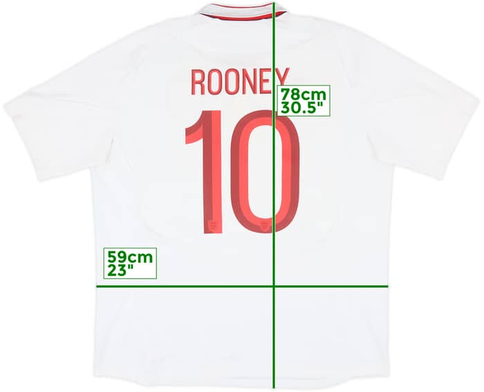 2012-13 England Home Shirt Rooney #10 - 7/10 - (XL)