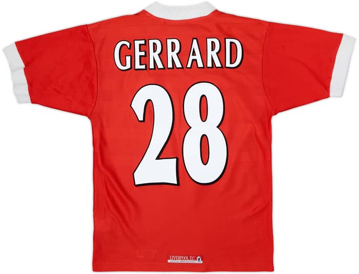 1998-00 Liverpool Home Shirt Gerrard #28 - 6/10 - (Y)