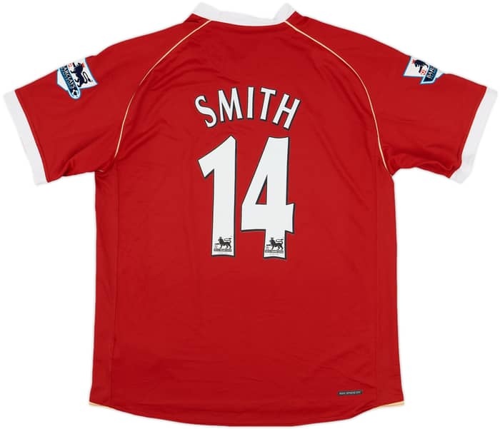 2006-07 Manchester United Home Shirt Smith #14 - 8/10 - (L)