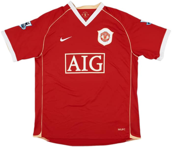 2006-07 Manchester United Home Shirt Smith #14 - 8/10 - (L)