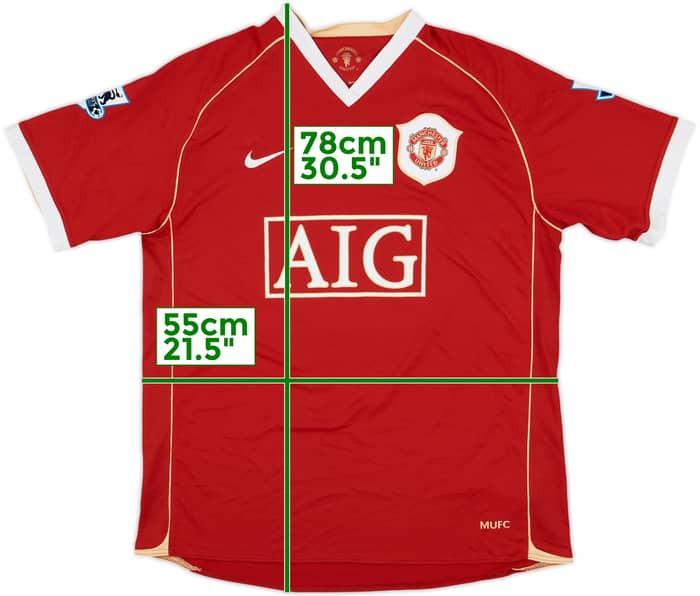 2006-07 Manchester United Home Shirt Smith #14 - 8/10 - (L)
