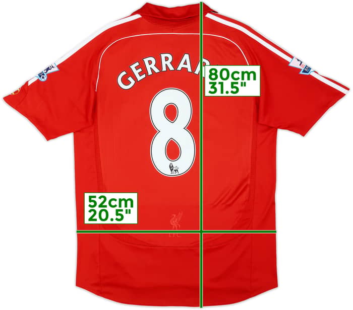 2006-08 Liverpool Home Shirt Gerrard #8 - 6/10 - (M)