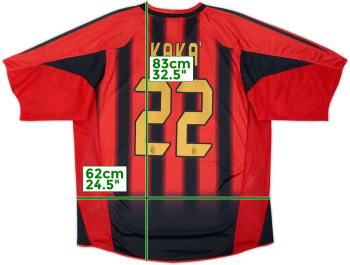 2004-05 AC Milan Home Shirt Kaka #22 - 8/10 - (XL)