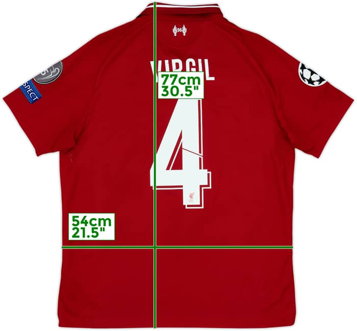 2018-19 Liverpool Home Shirt Virgil #4 - 6/10 - (L)