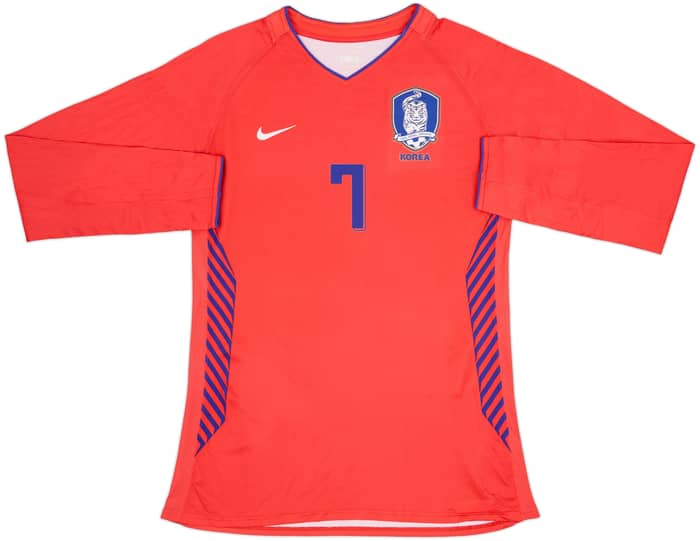 2006-08 South Korea Home L/S Shirt Ji Sung #7 - 9/10 - (XL)