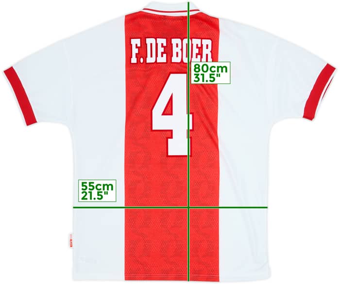 Camiseta de local del Ajax 1998-99 F. De Boer #4 - 9/10 - (L)