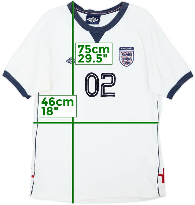2002-03 England Umbro Retro Camiseta de Algodón #02 - 6/10 - (L)