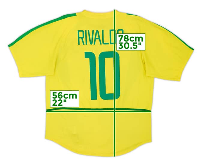 Camiseta de local de Brasil 2002-04 Rivaldo #10 - 6/10 - (L)