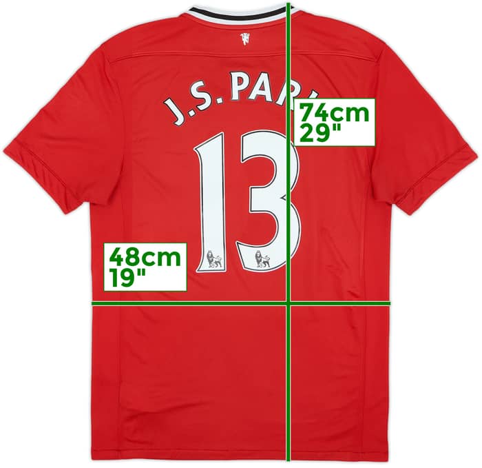 2011-12 Manchester United Home Shirt J.S.Park #13 - 6/10 - (M)
