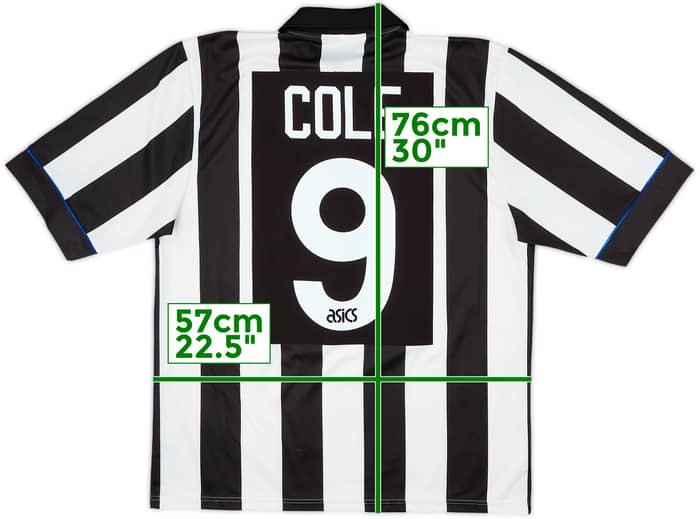 1993-95 Newcastle Home Shirt Cole #9 - 8/10 - (L)