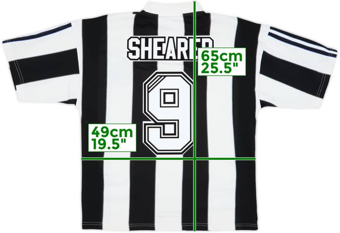 1995-97 Newcastle Home Shirt Shearer #9 - 8/10 - (S)
