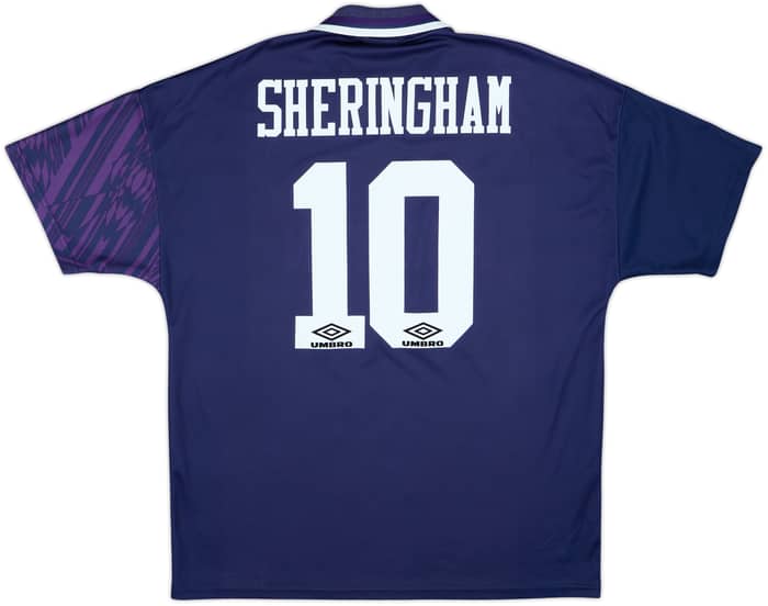 1994-95 Tottenham Away Shirt Sheringham #10 - 7/10 - (XL)