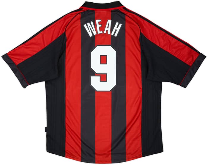 1998-00 AC Milan Home Shirt Weah #9 - 6/10 - (XL)