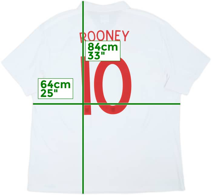 2009-10 England Home Shirt Rooney #10 - 7/10 - (3XL)