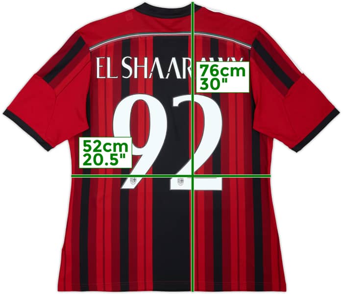2014-15 AC Milan Home Shirt El Shaarawy #92 - 6/10 - (L)