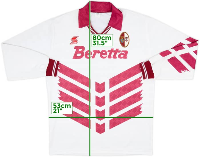 1991-92 Torino Away L/S Shirt #6 - 9/10 - (XL)