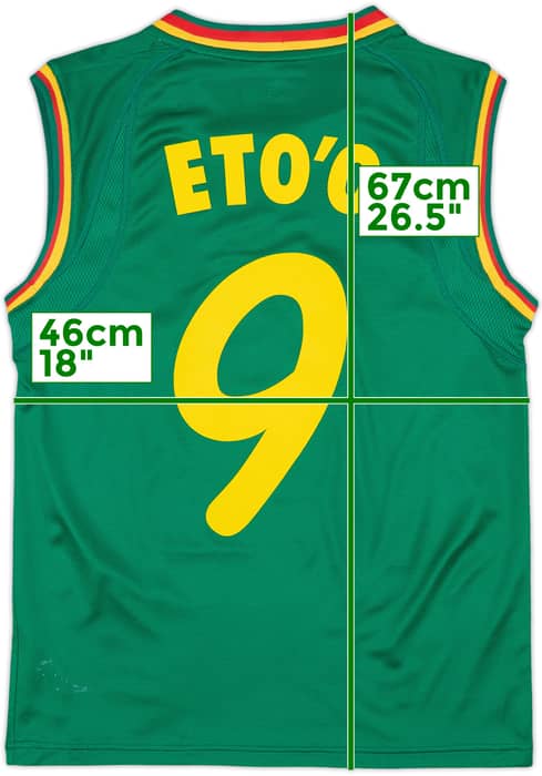 2002 Cameroon Home Vest Shirt Eto'o #9 (S)