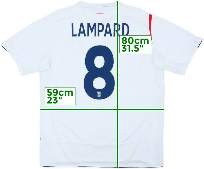 2005-07 England Home Shirt Lampard #8 - 6/10 - (XXL)