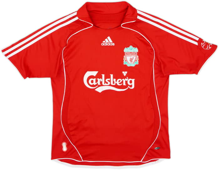 2006-08 Liverpool Home Shirt Gerrard #8 - 8/10 - (L.Boys)