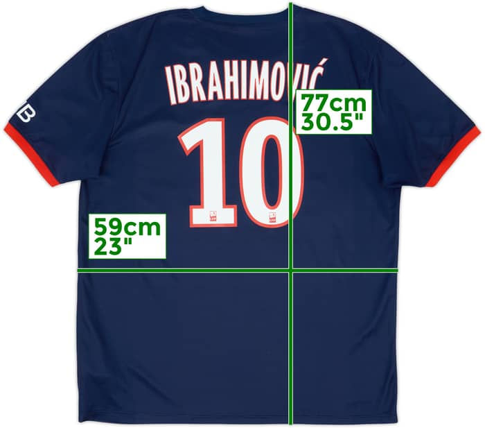 2013-14 Paris Saint-Germain Home Shirt Ibrahimovic #10 - 8/10 - (XL)