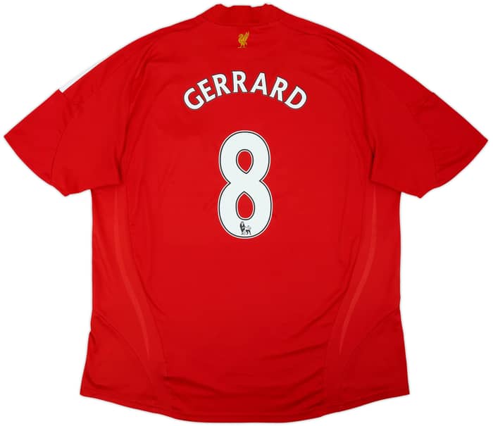 Camiseta de local del Liverpool 2008-10 Gerrard #8 - 6/10 - (3XL)