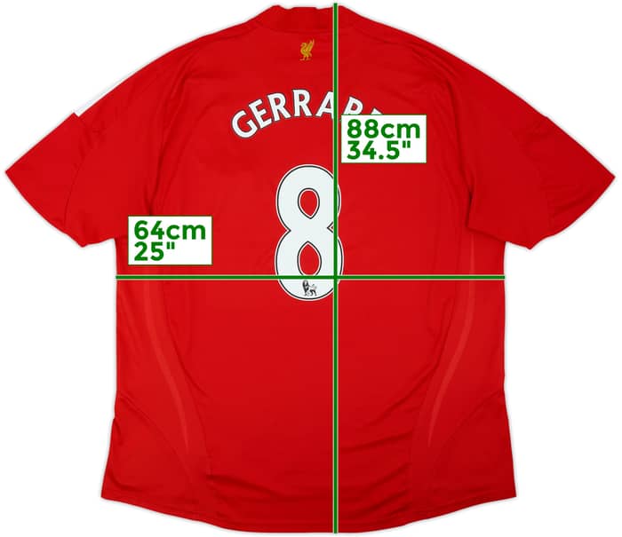 Camiseta de local del Liverpool 2008-10 Gerrard #8 - 6/10 - (3XL)