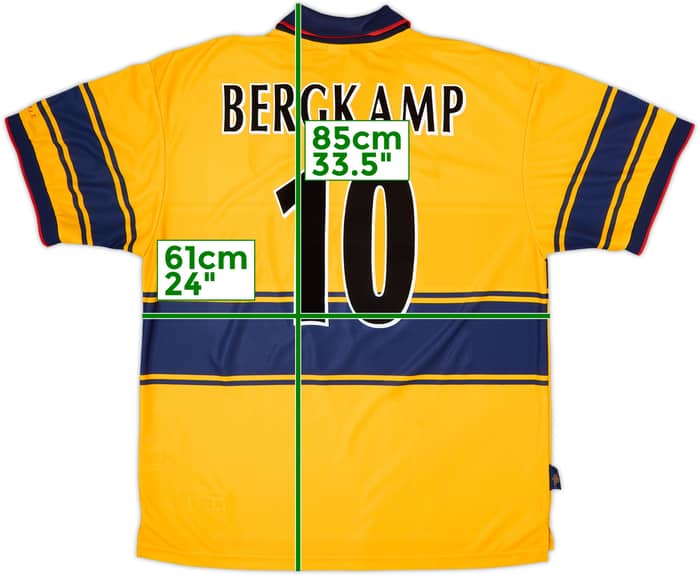 1997-99 Arsenal Away Shirt Bergkamp #10 - 5/10 - (XXL)