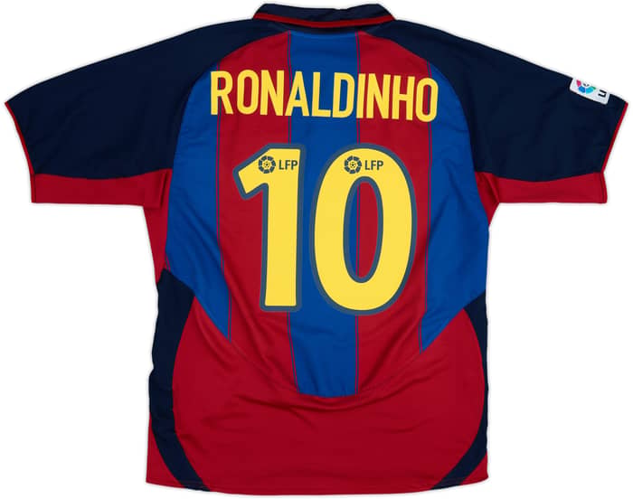 2003-04 Barcelona Home Shirt Ronaldinho #10 - 8/10 - (M)